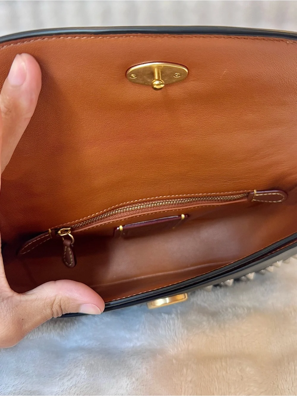 Coach Studded Harley Shoulder Bag 23 with Gold Hardware - Picture 7 of 10